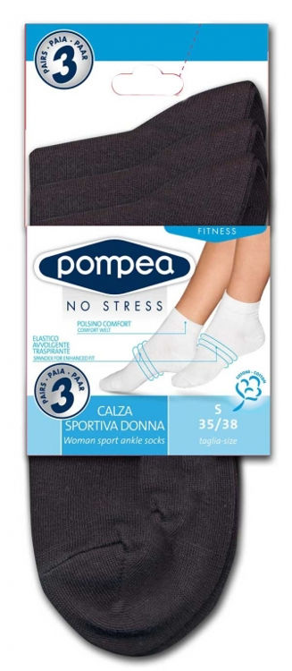 Picture of 20000833- POMPEA  3 PACK SPORT ANKLE SOCKS